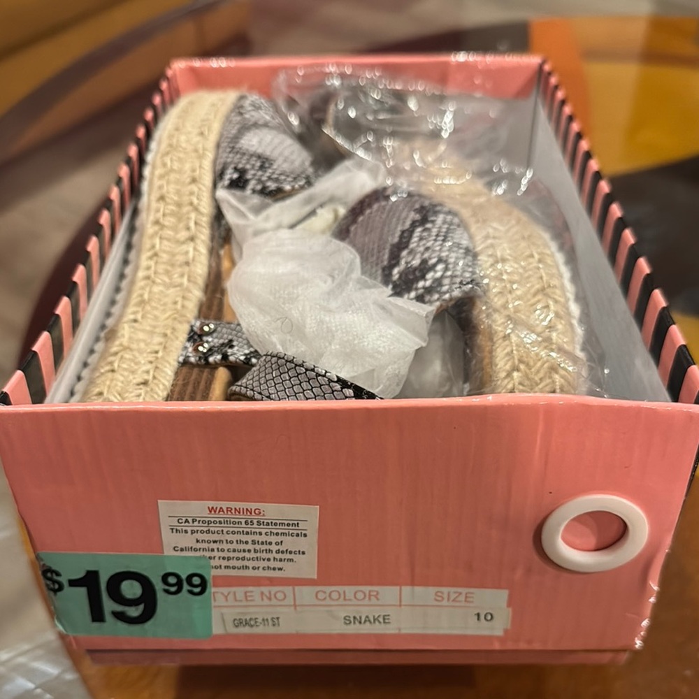 Snake Print Espadrille Sandals